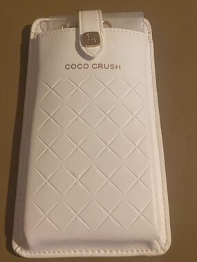 White Chanel coco crush Quilted Phone Sleeve Crossbody
